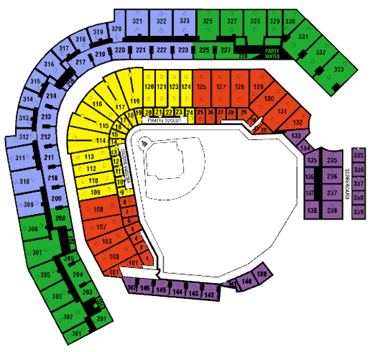 Pirates Seating Chart Prices